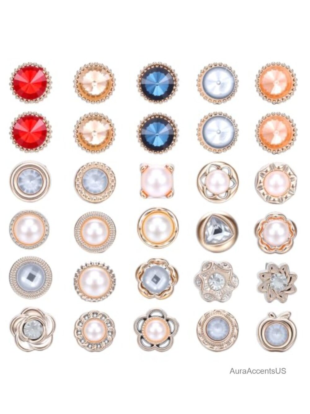 30 Pcs No Sew Invisible Pearl Brooch Buttons, Modesty Pins for Women Blouses
